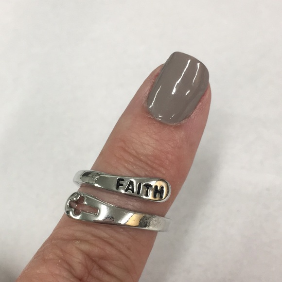 Adjustable Faith Cross Cut Out Ring - Picture 2 of 4